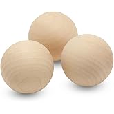 4 inch Round Wooden Balls for Crafts, Bag of 3 Unfinished and Smooth Round Birch Hardwood Balls, and Wooden Spheres, by Woodpeckers