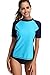 Maysoul Women's Short Sleeve Rash Guard Swimsuit UPF Swim Shirt Athletic Tops
