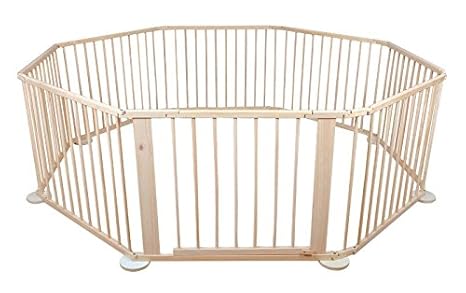 Iso Trade Laufstall für Tiere Holz 8 Teile 7,2 m² Faltbar Rund Quadratisch Hasen Nagetiere 1803