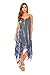 Riviera Sun 21618-GB-L Fringe Dress/Summer Dresses,Grey / Blue,Large