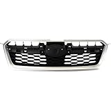 Grille Assembly Compatible with 2012-2014 Subaru Impreza Silver Shell/Black Insert Sedan/Wagon