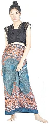 Cotton Rose Mandala Sarong Wrap Skirt Bohemian Skirt Beach Dresses Cover Ups Sundresses Women (SrMcO Ocean)