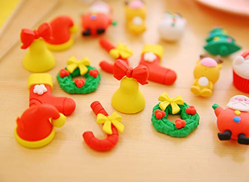 OHill Christmas Erasers 30 Pack 3D Christmas Puzzle Erasers Christmas Novelty Erasers for Kids Christmas Party Favors Supplies - Thumbnail 3