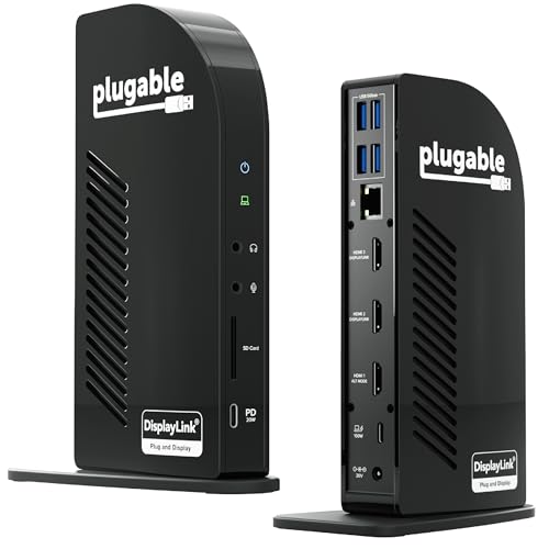 Plugable USB-C Triple Monitor Docking Station UD-ULTCDL