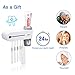 UV Toothbrush Holder, MECO 5 Toothbrush Sterilizer Holder Toothpaste Dispenser Wall Mounted with Sticker for Women Baby Bathroom