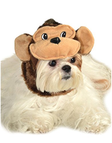 Soft Plush Monkey Chimp Baboon Headpiece Hat For Pet Dog