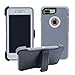 iPhone 7 Plus / 8 Plus Cover | 2-in-1 Screen Protector & Holster Case | Full Body, Military Grade Edge-to-Edge Protection with carrying belt clip, Grey / White