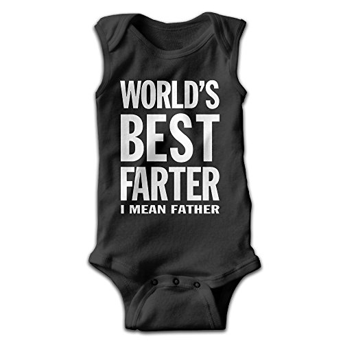 World's Best Farter, I Mean Father Newborn Baby Sleeveless Romper Jumpsuit Bodysuit Black