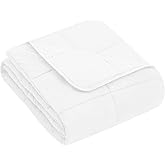 yescool Weighted Blanket (7 lbs, 41" x 60", White) Cooling Heavy Blanket for Sleeping Perfect for 60-90 lbs, Breathable Blanket with Premium Glass Bead, Machine Washable