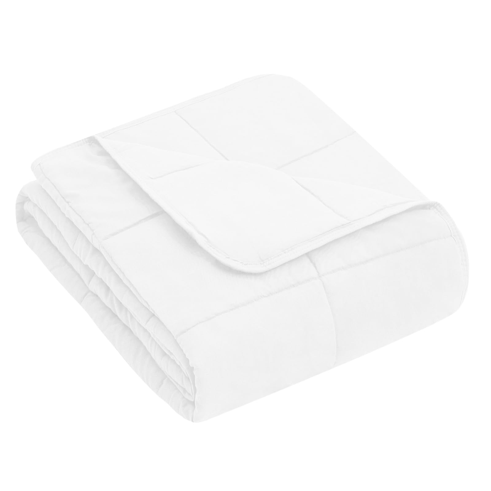 yescool Weighted Blanket (5 lbs, 36" x 48", White) Cooling Heavy Blanket for Sleeping Perfect for 40-60 lbs, Breathable Blanket with Premium Glass Bead, Machine Washable Image