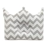 Head Shaping Pillow for Infants by Rockit Parents - Newborn Baby Pillow with Neck Support - Prevents Flat Head Syndrome - 3D Air Mesh and Cotton - Gray and White Crown Shaped - Almohadas para Bebes