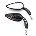 XKMT-Black Skull Side Mirrors Compatible With 1984 and up H-D Dyna Street Bob Low Rider Fat Bob Wide Glide Switchback CVO Street Glide Trike Freewheeler Tri Glide Ultra [B01G80QG6W]