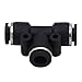 1/4 Push to Connect Fittings Pneumatic Tube Fittings Push Lock Tee, Pack of 10