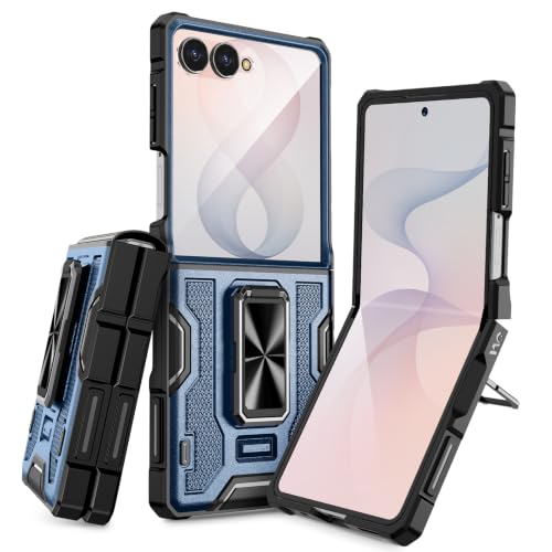 Doeshine für Samsung Galaxy Z Flip 8 Hülle mit Rotate Ständer,Blau