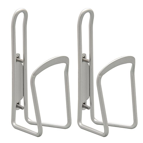 The Friendly Swede Alloy Bicycle Water Bottle Holder Cage (2 Pack) (Silver)
