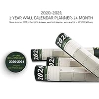 2 Year Wall Calendar 2020-2021. Academic Wall Planner, Teacher Planner, Monthly Planner for Home, Office or School Organization. Runs Jan 2020 to Dec 2021. 4 Sheets, Each for 6 Month-Non-Laminated