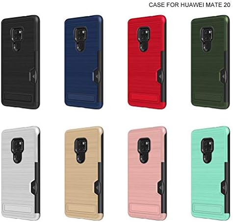 case with Support for Huawei Mate 20,Anti-Fall Card Holder Brushed Anti-Shock Multifunction Phone Cover Mobile Shell for Huawei Mate 20
