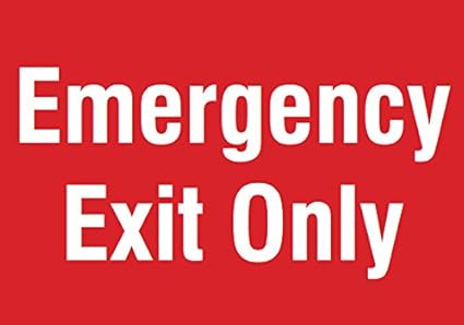 Emergency Exit Only Red Sign Business Door Warning Directional Signs