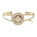 SENFAI Women Openable Essential Oil Aromatherapy Diffuser Cuff Bangle Luxuriant Flowers Crystal Round Box Locket Bracelet