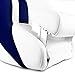 Leader Accessories Two Tone Captains Bucket Seat Premium Sports Flip Up Boat Seat (White/Blue)