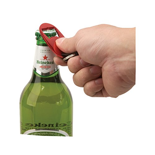 Thirsty Rhino Wayfer, Anodized Aluminum Flat Thin & Wide Oval Shape Bottle Opener Keychain Key Ring With Woven Strap, Blue (Set of 4)
