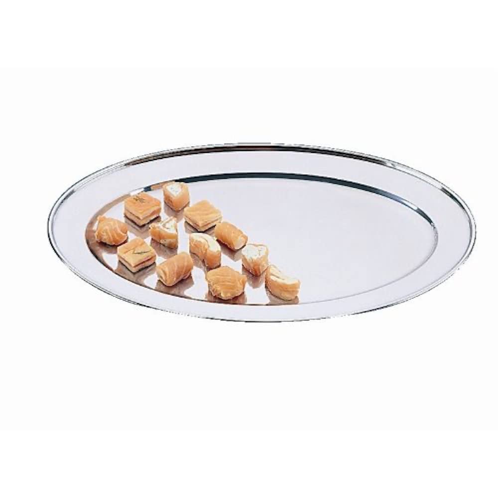 Olympia K362 Oval Serving Tray 10In/251mm Stainless Steel Platter, Silver
