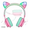 Riwbox Bluetooth Headphones, CT-7 Cat Ear LED Light Up Wireless Foldable Headphones Over Ear with Microphone and Volume…
