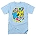 Teen Titans Go! Squad Adult T Shirt & Exclusive Stickers (X-Large) Light Blue