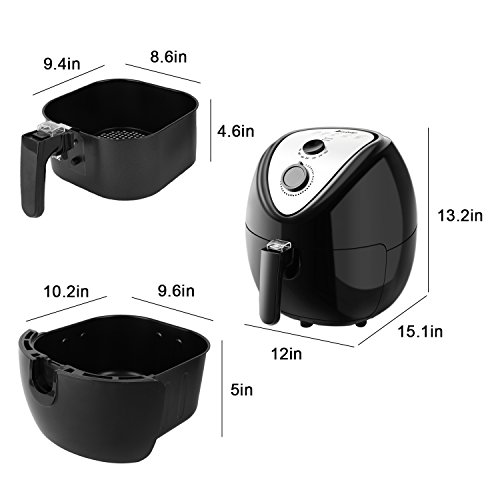 ROVSUN ZOKOP 5.6QT Electric Air Fryer Oven, ETL 1800W Deep Fryers Multi