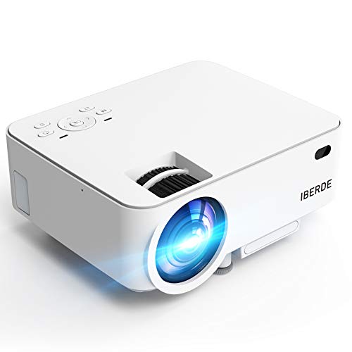 IBERDE Mini Projector, 1080P Supported Portable Projector with 50000 Hours Lamp Life, LED Video Projector Compatible…