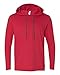Anvil A987 Adult Lightweight Long-Sleeve Hooded Tee - Red44; 3XL