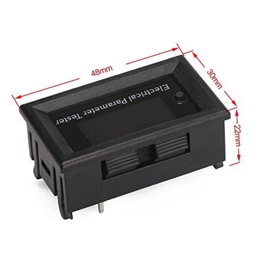 DC Voltmeter Ammeter Panel, DROK 0.96" OLED Display Digital Multimeter DC 0-33V 3A 0-99h59min 99W -15℃~~60℃ Run Time Temperature Power Capacity Energy Monitor Meter Gauge 12v 24v Battery Tester - Thumbnail 5