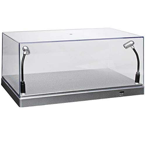 Unbekannt Acryl Vitrine mit LED Beleuchtung mit Silber Sockel für Modellauto 1/43 1/64 1/72 1/87 1/32 1/24… – Bild 5