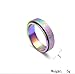 PAURO Women's Stainless Steel 6MM Rainbow Flag Lucky Spinner Worry Ring Band Size 5