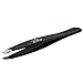 Tweezers – Surgical Grade Stainless Steel - Slant Tip for Expert Eyebrow Shaping and Facial Hair Removal – with Protective Pouch - Best Tweezer for Men and Women (Black)