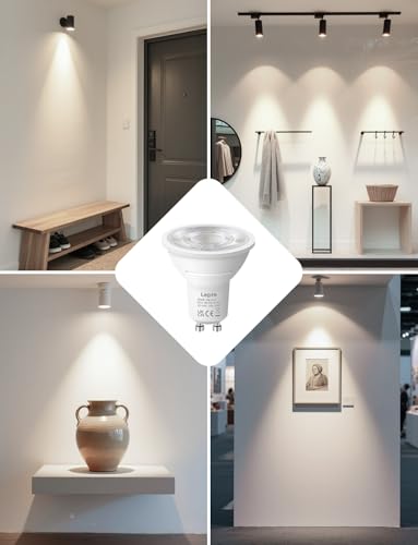 Lepro GU10 LED Bulb, Natural White 4000K, 630lm GU10 Bulb, 6W Equivalent, 80W Equivalent, 38° Beam Practical, GU10 Energy Saving Bulbs, Pack of 8