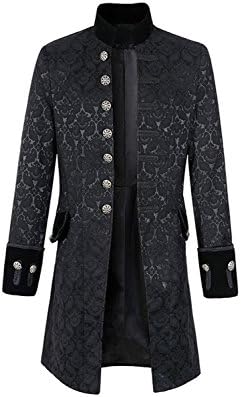 Snuter Mens Retro Coat Fashion Vintage Steampunk Uniform Jacket with Pockets Adult Punk Fancy Dress