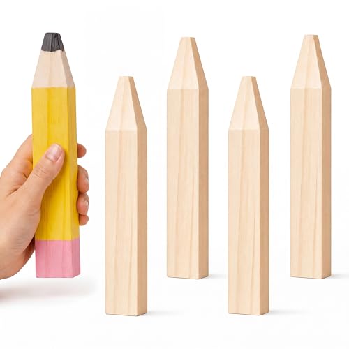 Jetec 5 Pack Giant Unfinished Wooden Pencil Cutouts, 7.9 Inch… at Amazon