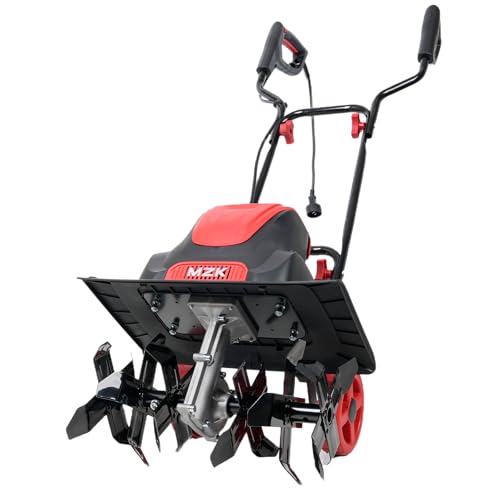 MZK 41cm Arbeitsbreite1600W Elektrische Bodenhacke mit 21cm Arbeitstiefe, klappbarem Handgriff und Transporträdern, Motorhacke für Rasen, Garten und H