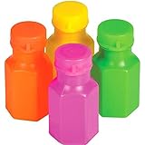 Rhode Island Novelty 1.75 Inch Neon Bubble Bottles, Pack of 48