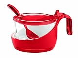 Guzzini Transparent Red Vintage Parmesan Server/Sugar Bowl with Teaspoon