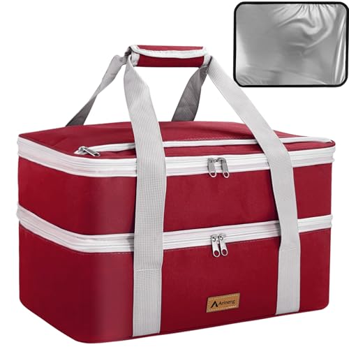 Arienng Insulated Casserole Carrier, Casserole Carriers For Hot Or Cold Food 9 * 13 Inch And 11 * 15 Inch Baking Pans, Keep Hot Or Cold Food Fresh