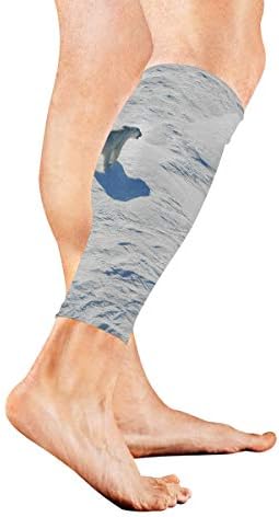 Leg Sleeve Arctic Council Compression Socks Support Non Slip Calf Sleeves Pads - Improve Circulation for Shin Splint, Calf Pain Recovery, Running, Cycling, Travel, 1 Pair