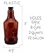 Cornucopia 64-Ounce Plastic Amber Growler Jugs (2-Pack); Half Gallon Plastic Bottles with Polycone Phenolic Caps for Beer, Kombucha, Carbonated Beverages and More