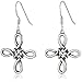 Morgan & Paige 925 Sterling Silver Celtic Earrings for Women - Oxidized Silver or Rose Gold Plated with Celtic Knot & Cross Twist Design