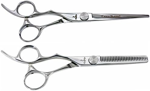 Tsurikomi Left Handed Hair Shears KT19L 6.0" &amp; KT18L 30 tooth Professional Hair Scissors and Thinning Shears Matching Set