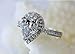 TOP GRADE 2 CARAT RADIANT PEAR CUT SONA NSCD SIMULATED DIAMOND RING HALO DESIGN SOLID 925 SILVER