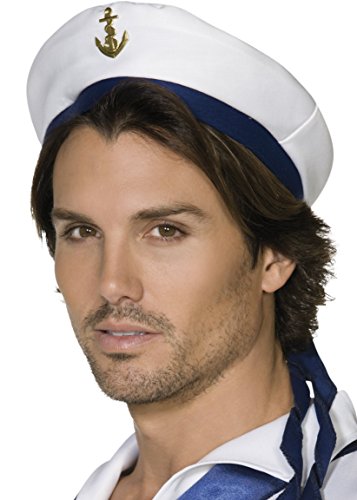 Smiffy's Men's Sailor Hat with Band and Anchor