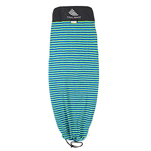 Tidal Wake TAG-IT Green & Blue Striped Surf & Wake Board Sock Bag with Built-in Name Tag, Snub Nose Style, 58", Tag Your Bag - Personalize with Your Name! - Thumbnail 3