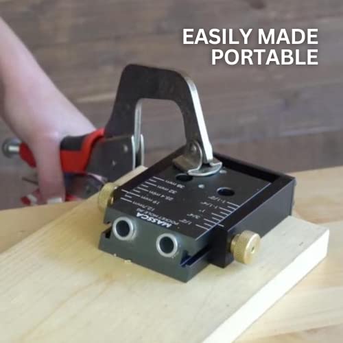 Massca Pocket Hole Jig Kit M1 Adjustable & Easy to Use Pocket Screw